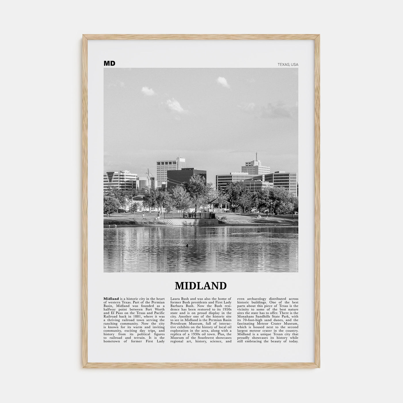 Midland Travel B&W Poster