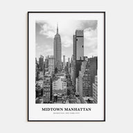 Midtown Manhattan Portrait B&W Poster