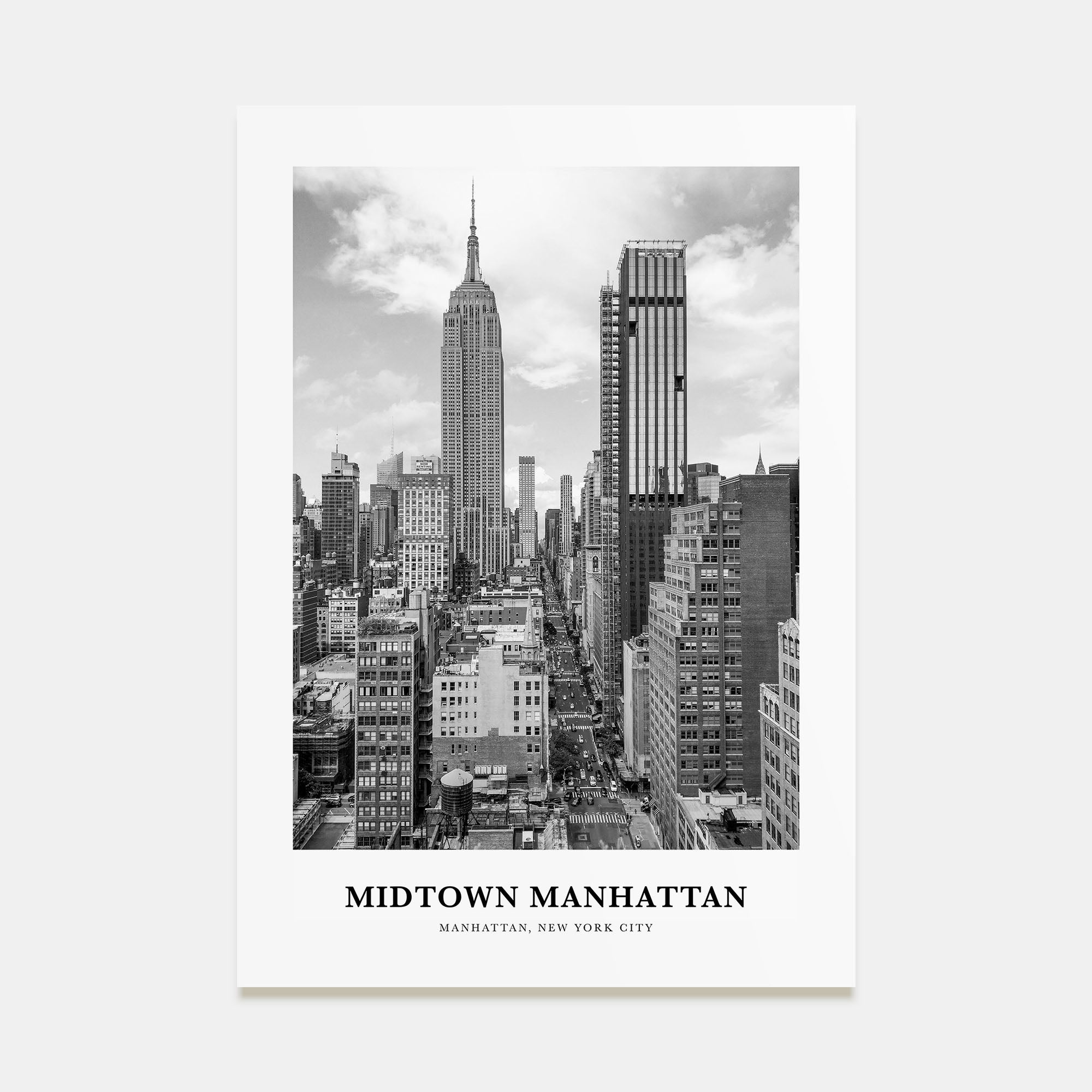 Midtown Manhattan Portrait B&W Poster