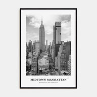 Midtown Manhattan Portrait B&W Poster