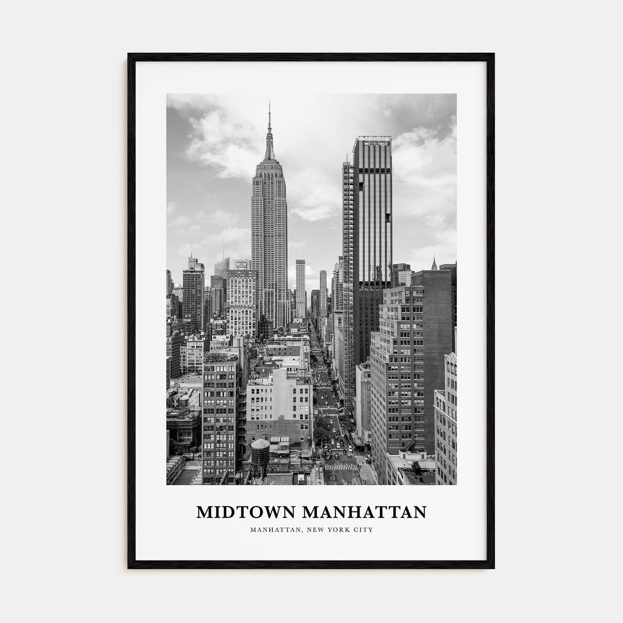 Midtown Manhattan Portrait B&W Poster