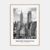 Midtown Manhattan Portrait B&W Poster