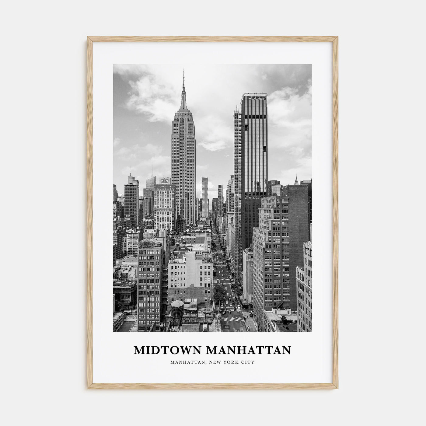 Midtown Manhattan Portrait B&W Poster