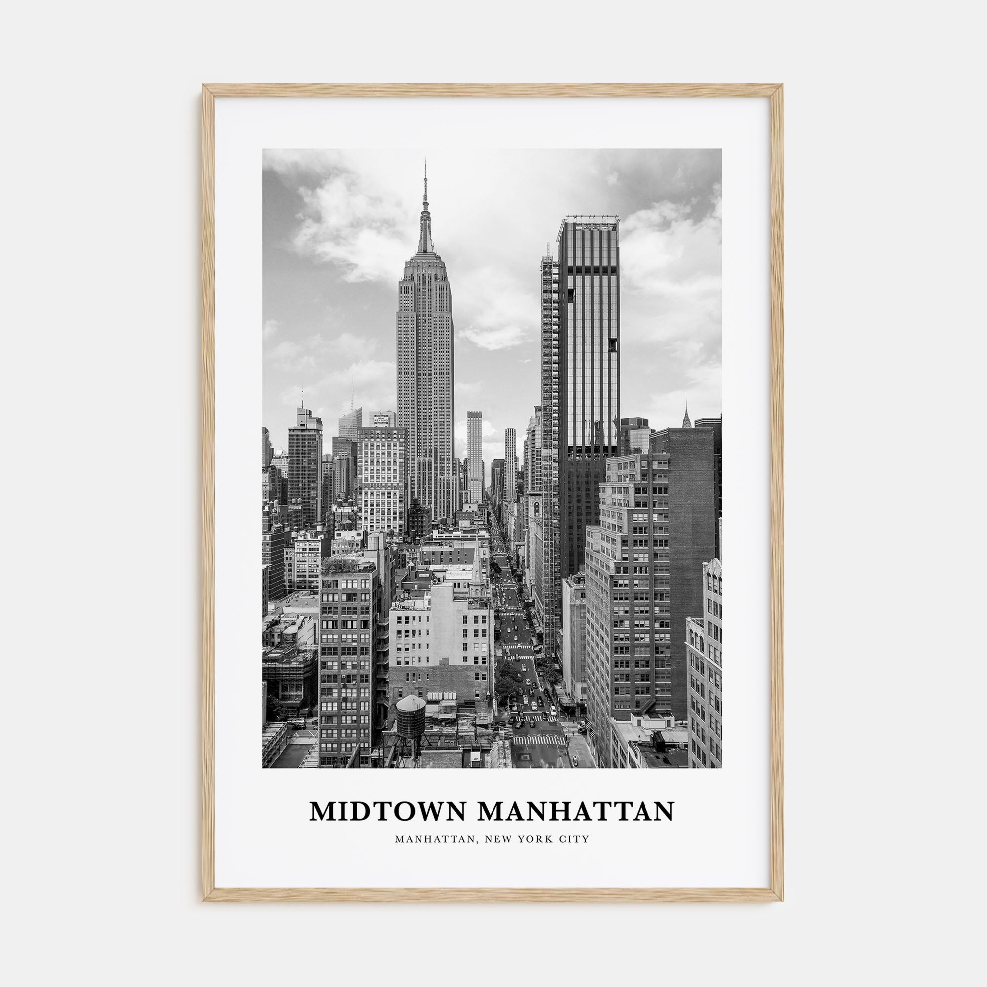 Midtown Manhattan Portrait B&W Poster