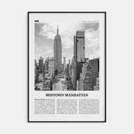 Midtown Manhattan Travel B&W Poster