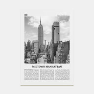 Midtown Manhattan Travel B&W Poster