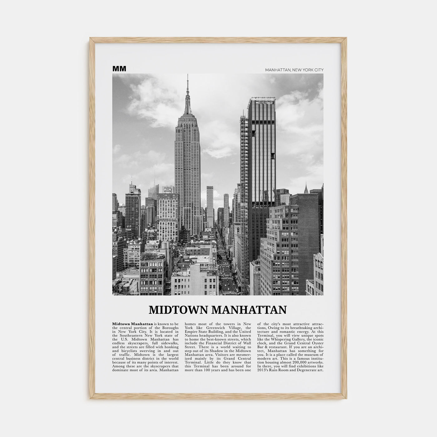 Midtown Manhattan Travel B&W Poster