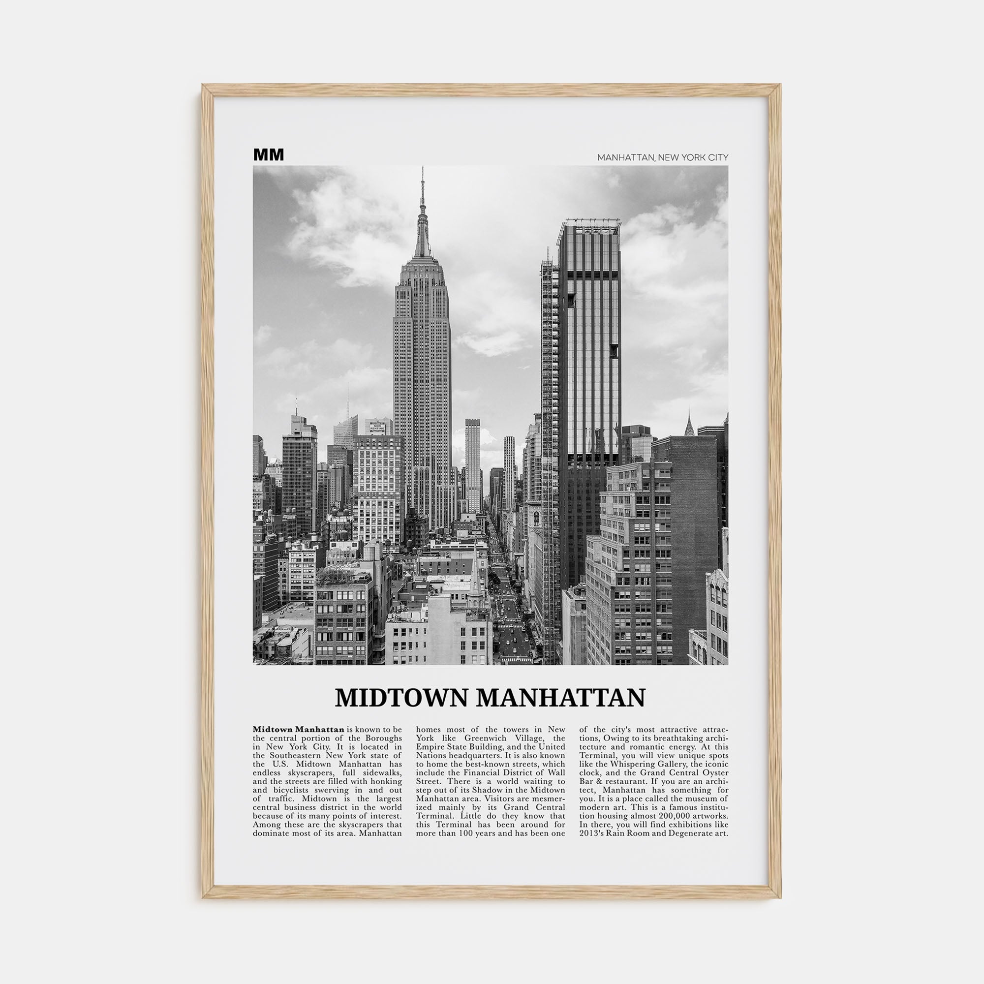 Midtown Manhattan Travel B&W Poster