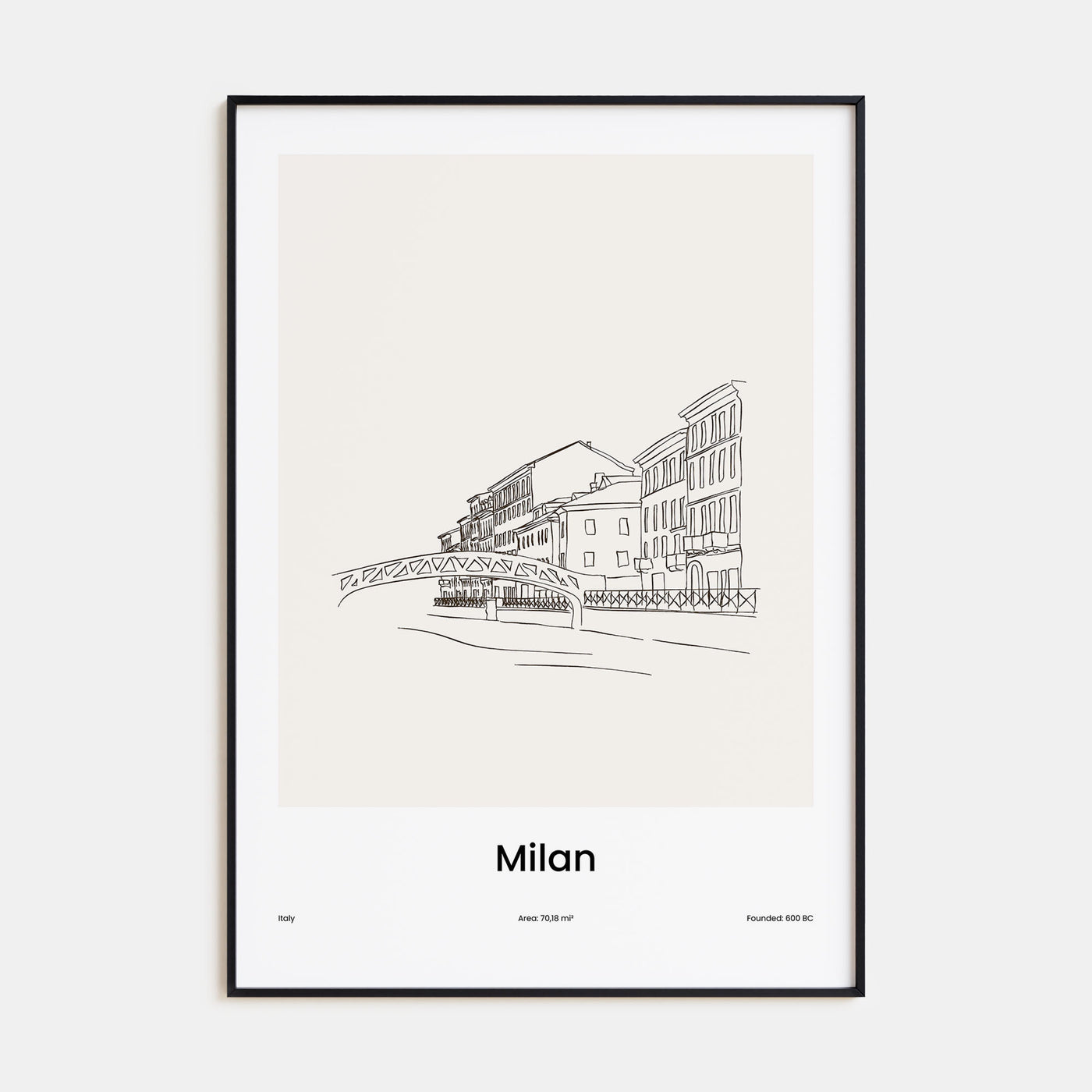 Milan Drawn Poster