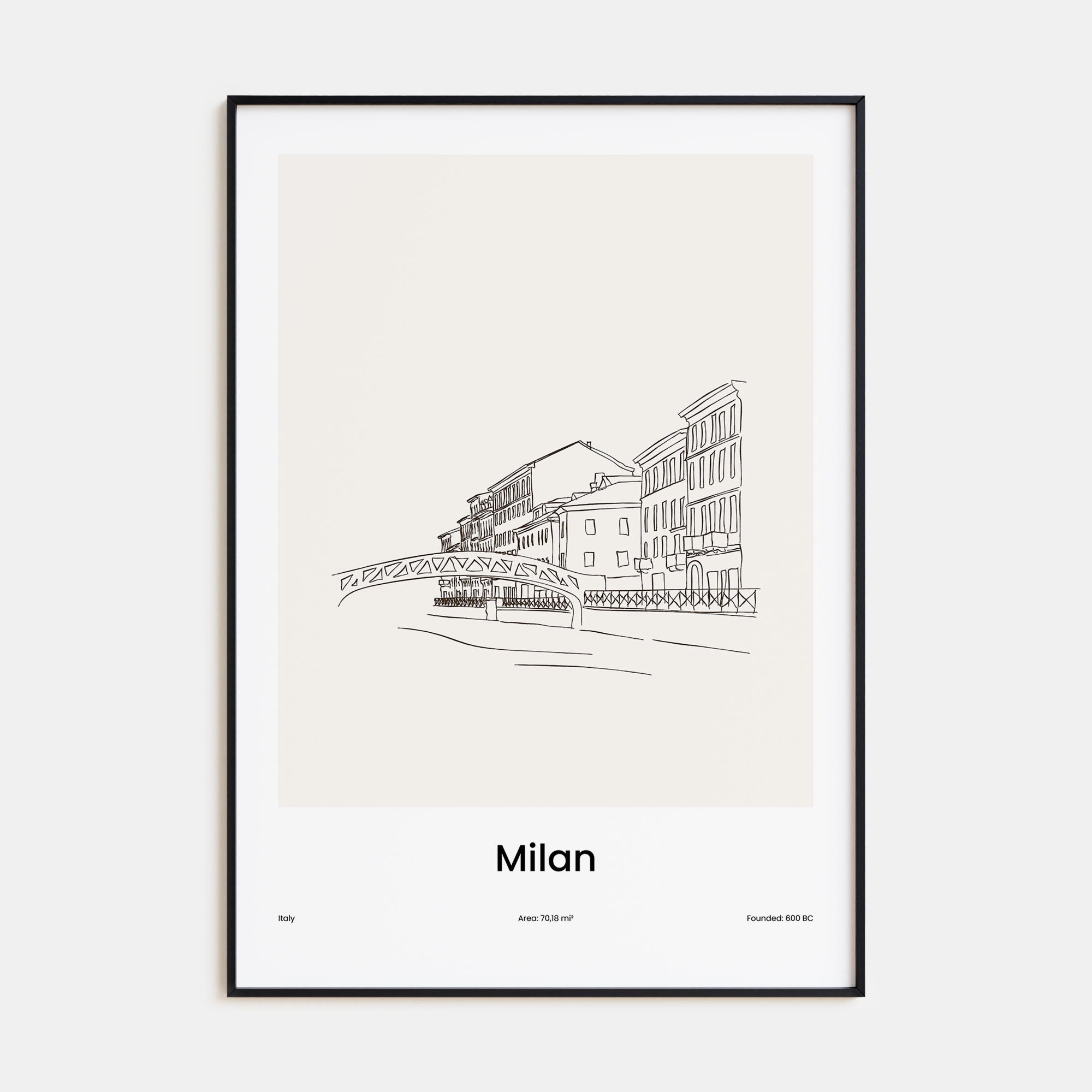Milan Drawn Poster
