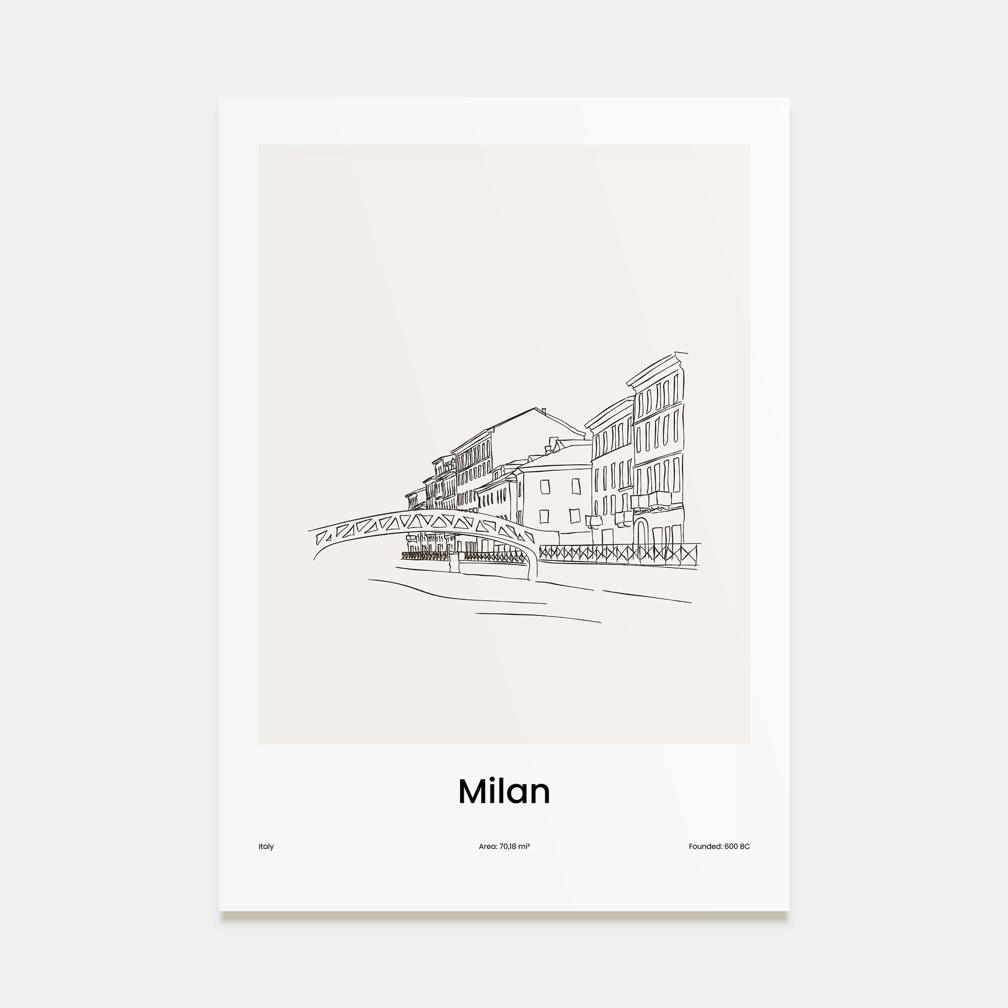 Milan Drawn Poster