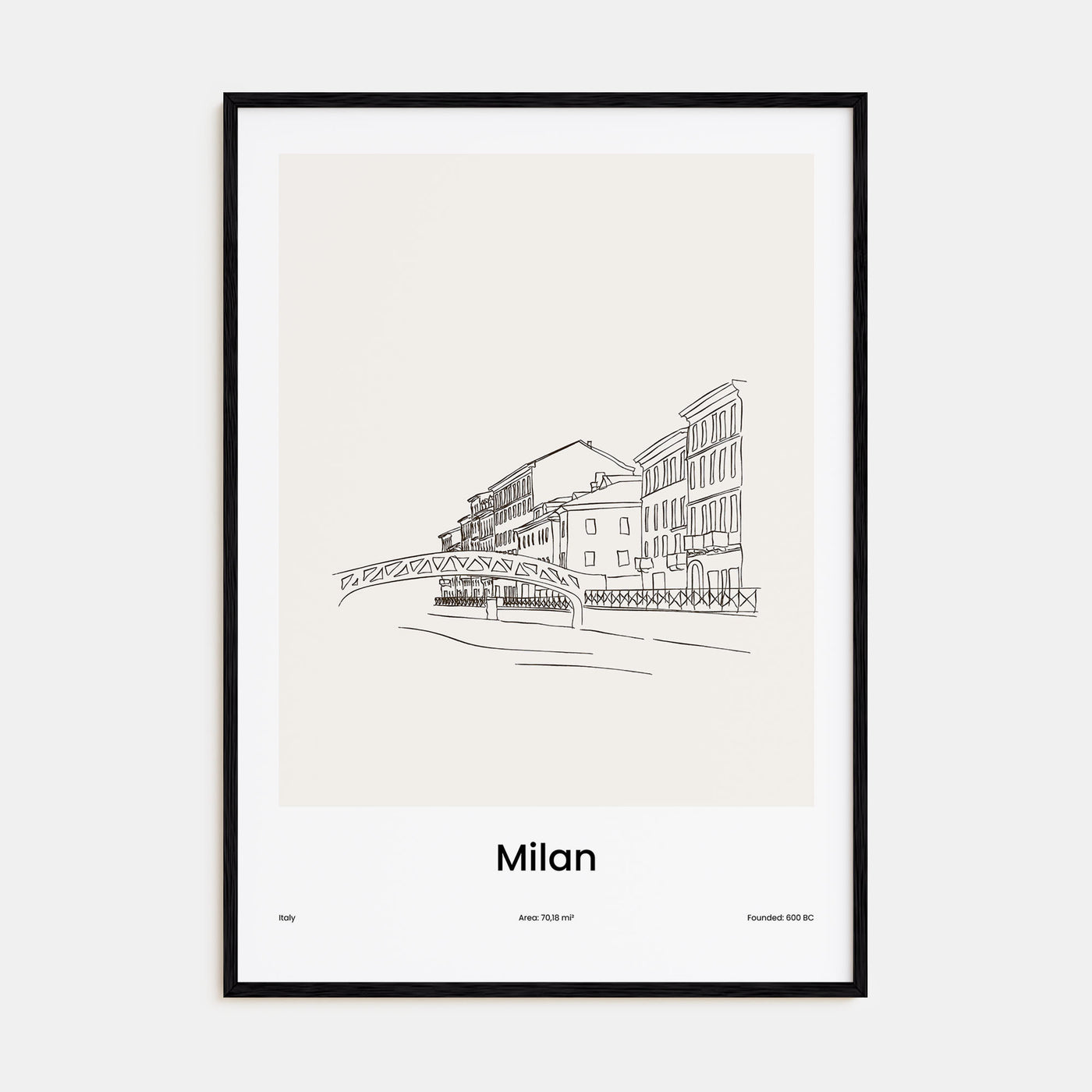 Milan Drawn Poster