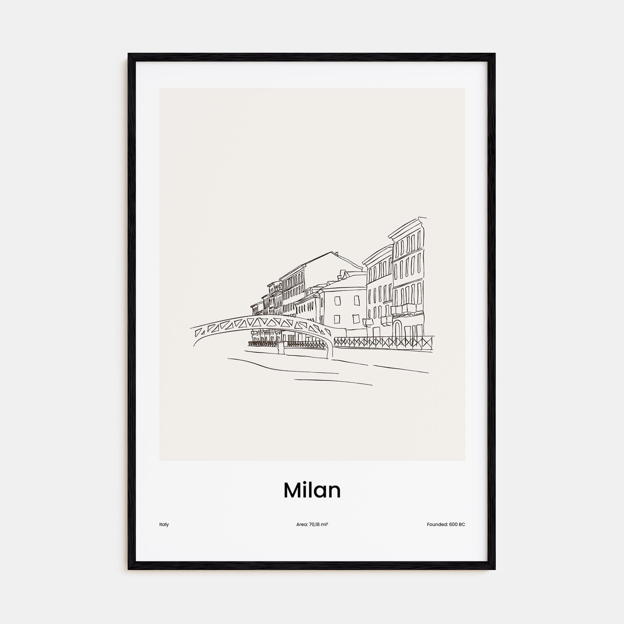 Milan Drawn Poster