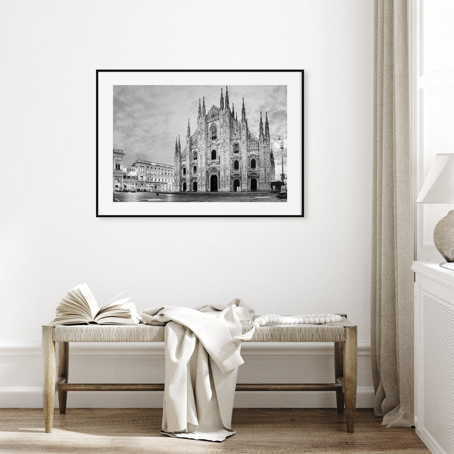Milan Landscape B&W Poster