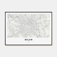 Milan Map Landscape Poster