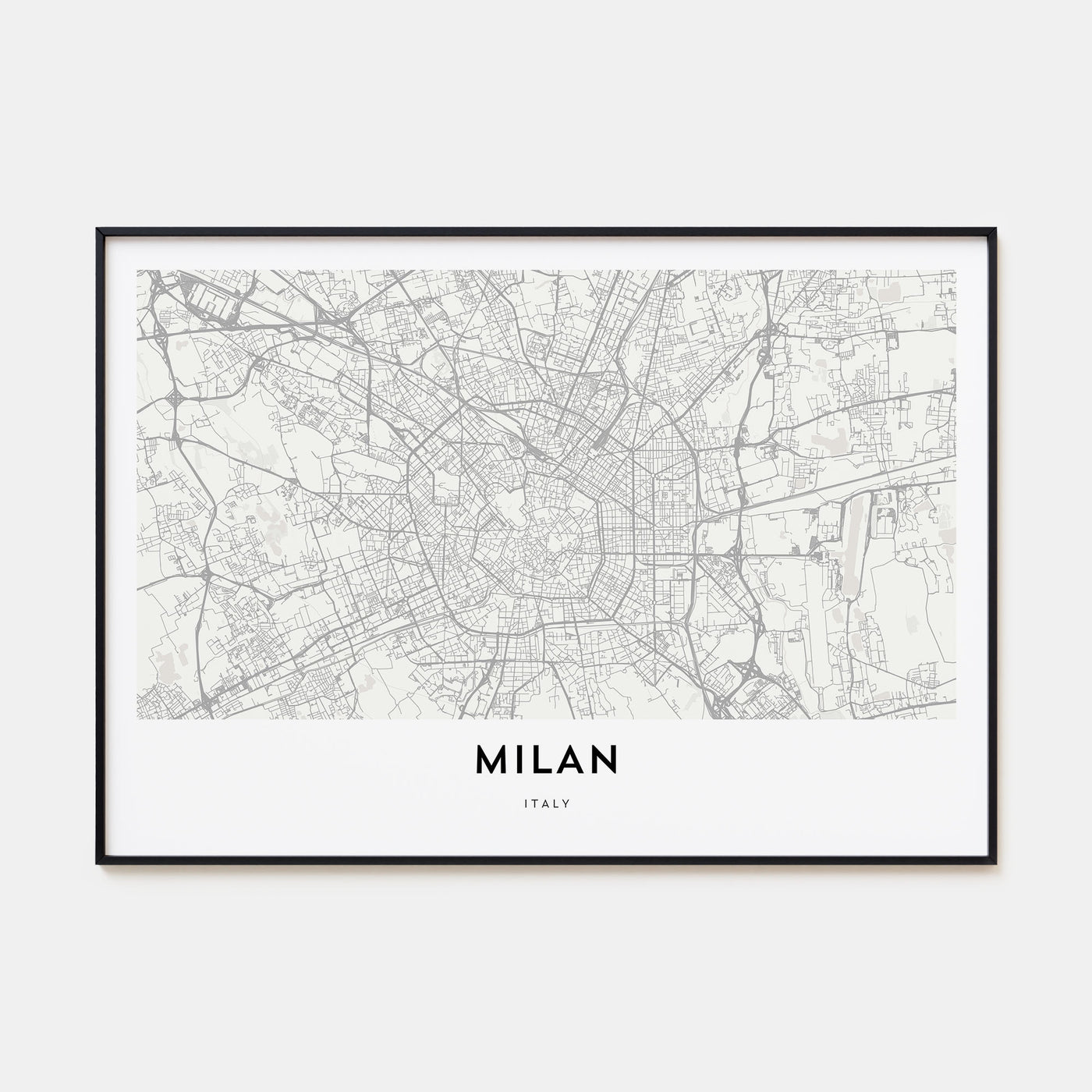 Milan Map Landscape Poster