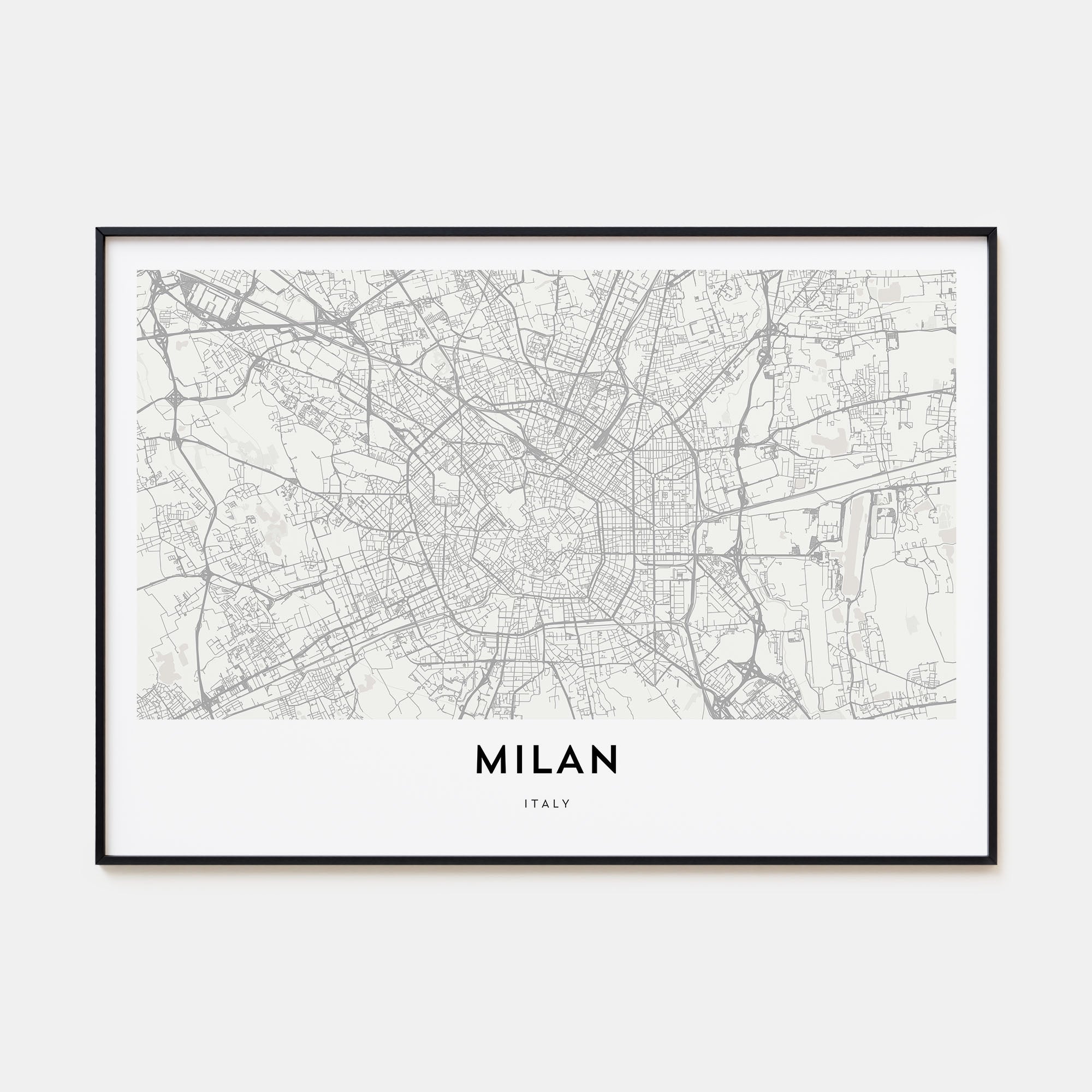 Milan Map Landscape Poster