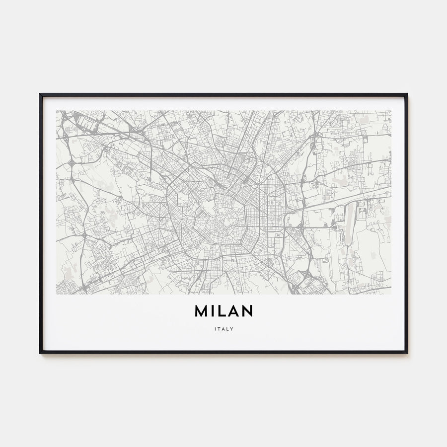 Milan Map Landscape Poster