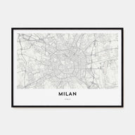 Milan Map Landscape Poster