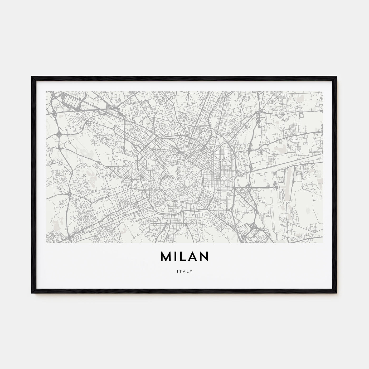 Milan Map Landscape Poster