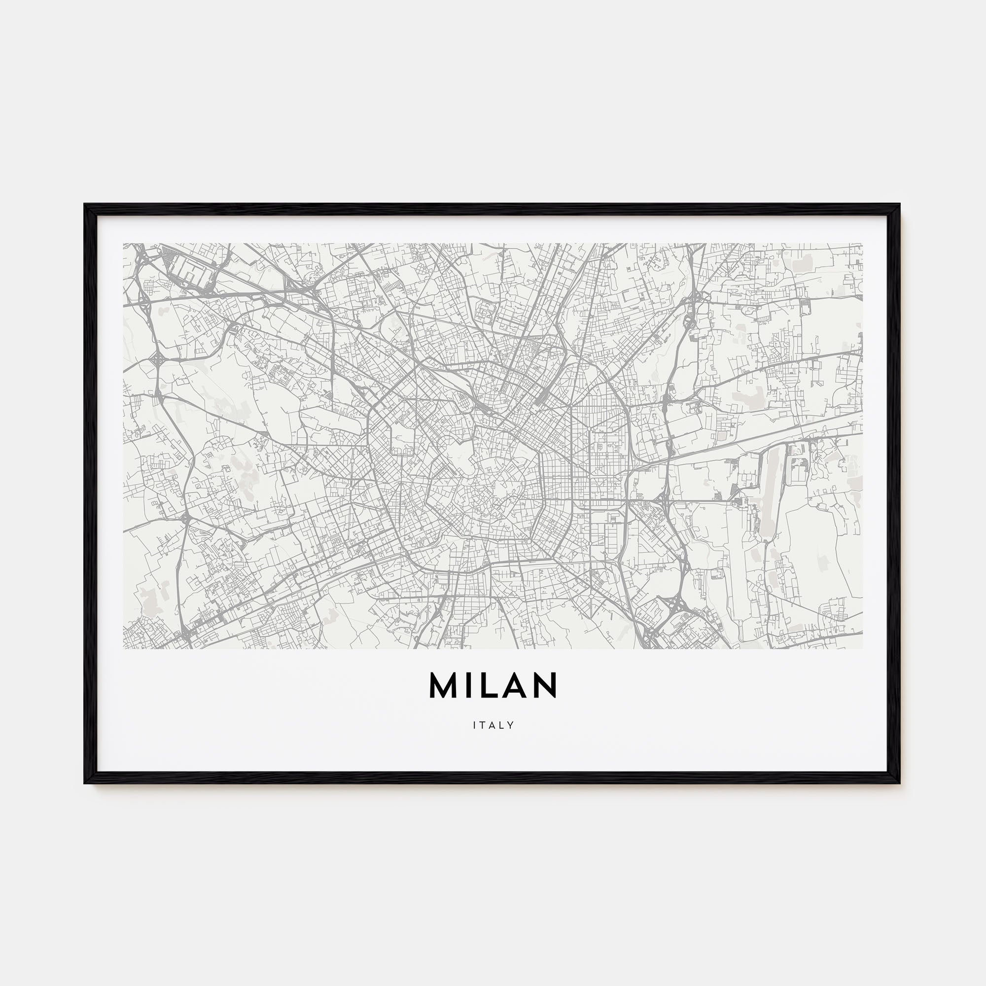 Milan Map Landscape Poster
