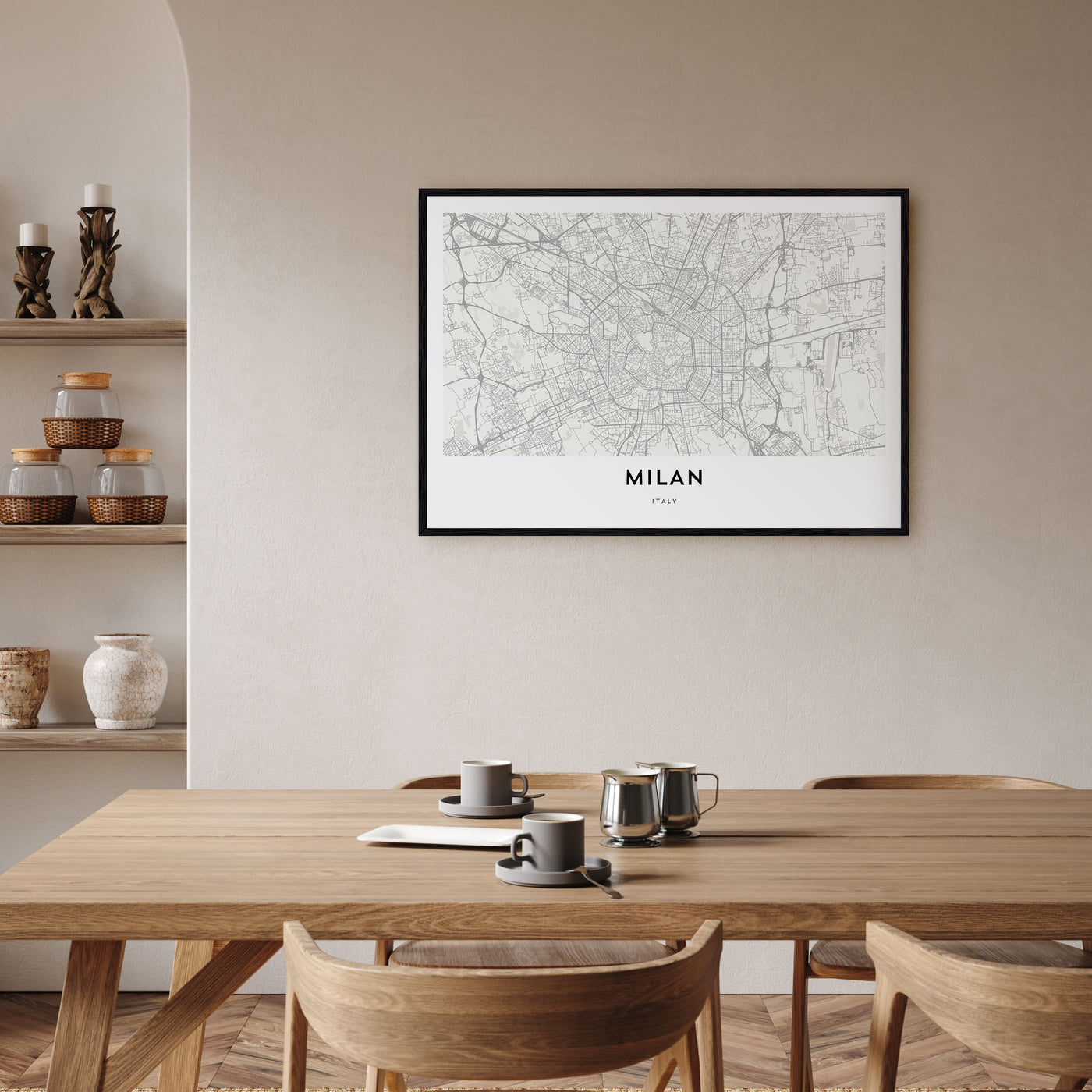 Milan Map Landscape Poster