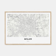 Milan Map Landscape Poster