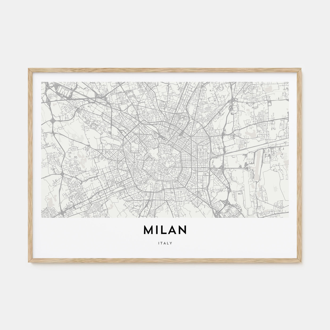 Milan Map Landscape Poster