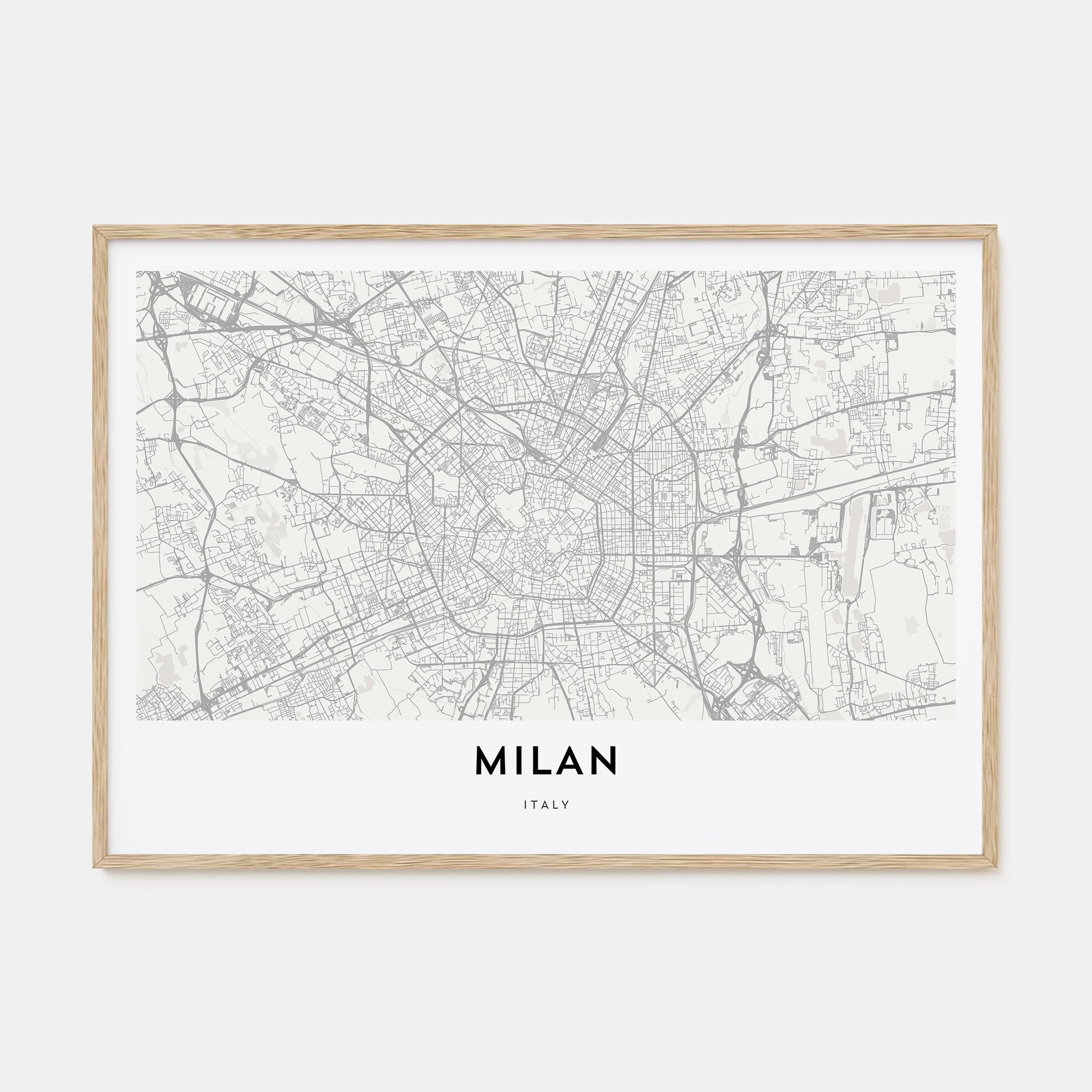 Milan Map Landscape Poster