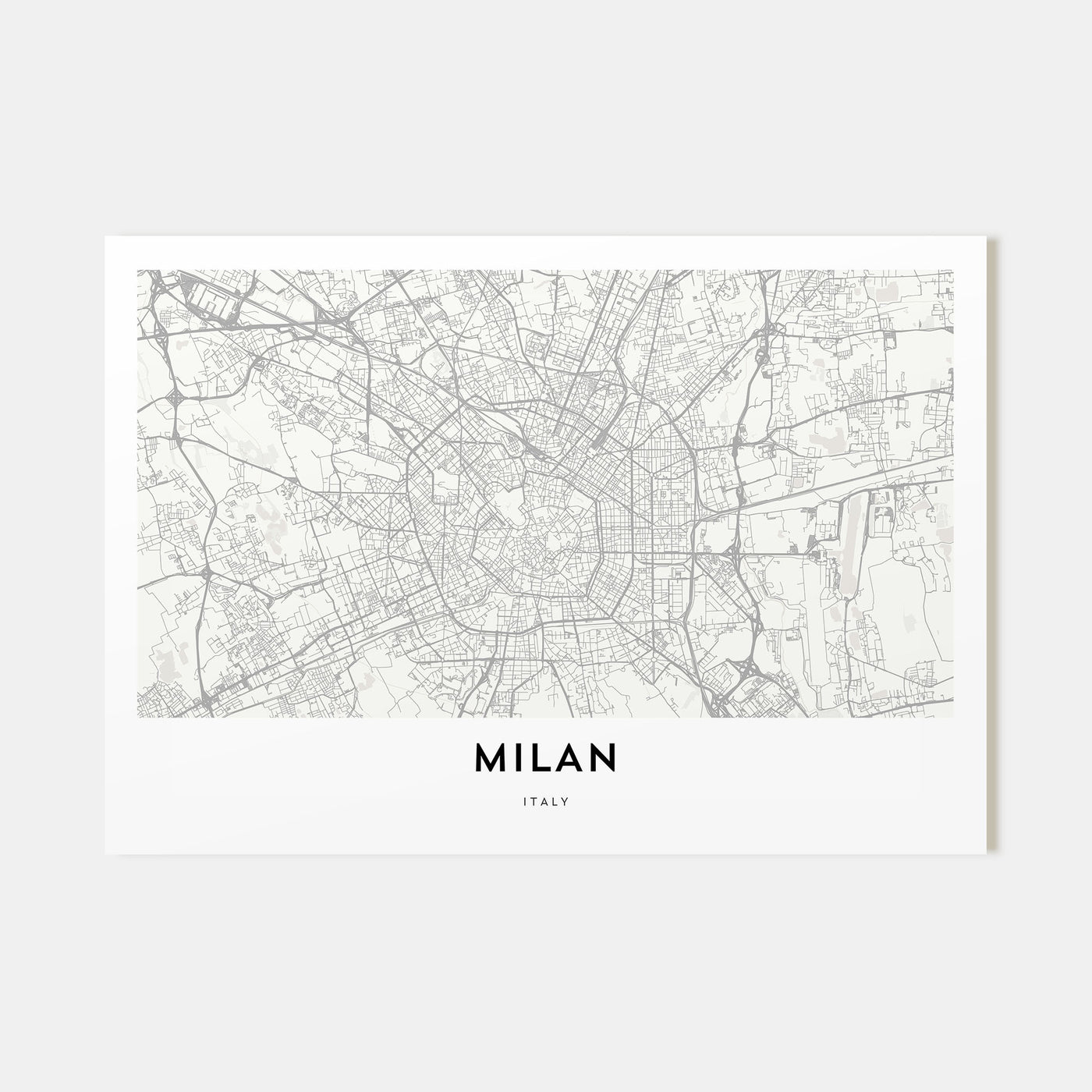 Milan Map Landscape Poster