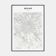 Milan Map Portrait Poster