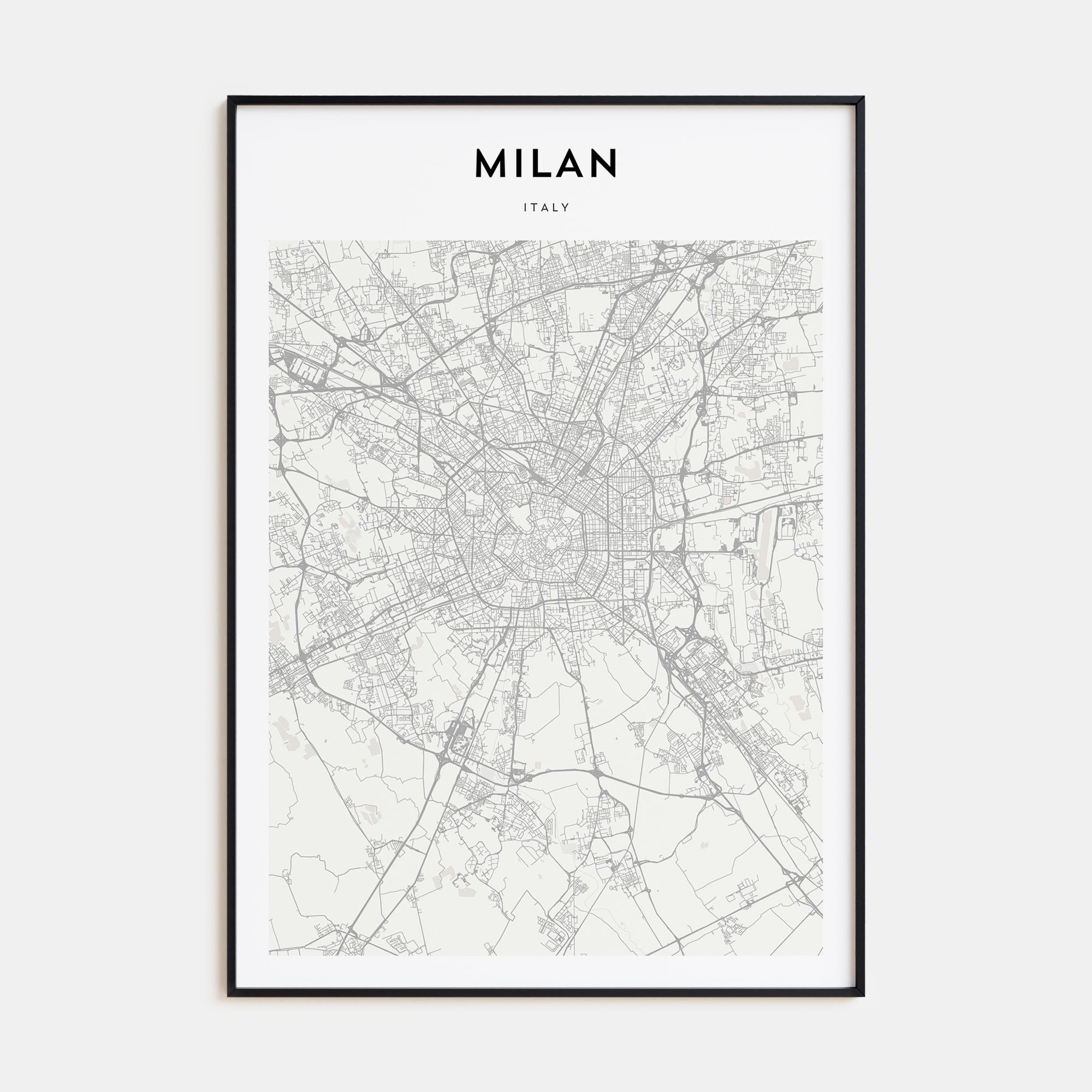 Milan Map Portrait Poster