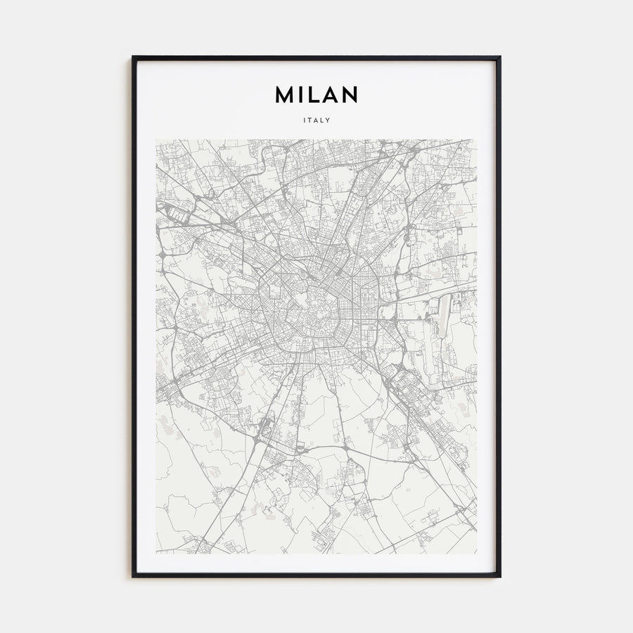 Milan Map Portrait Poster