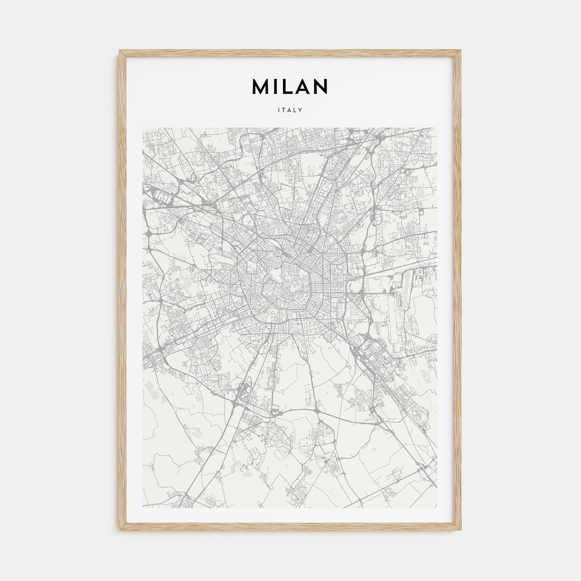 Milan Map Portrait Poster