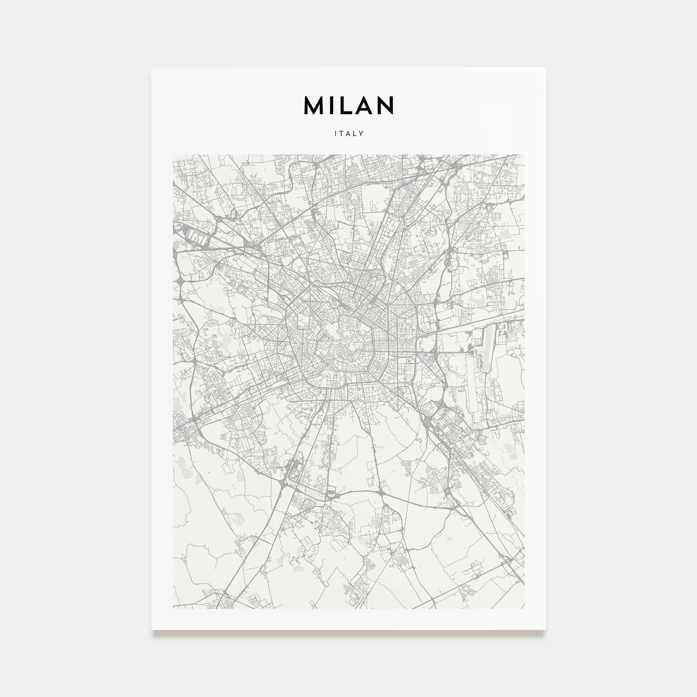 Milan Map Portrait Poster