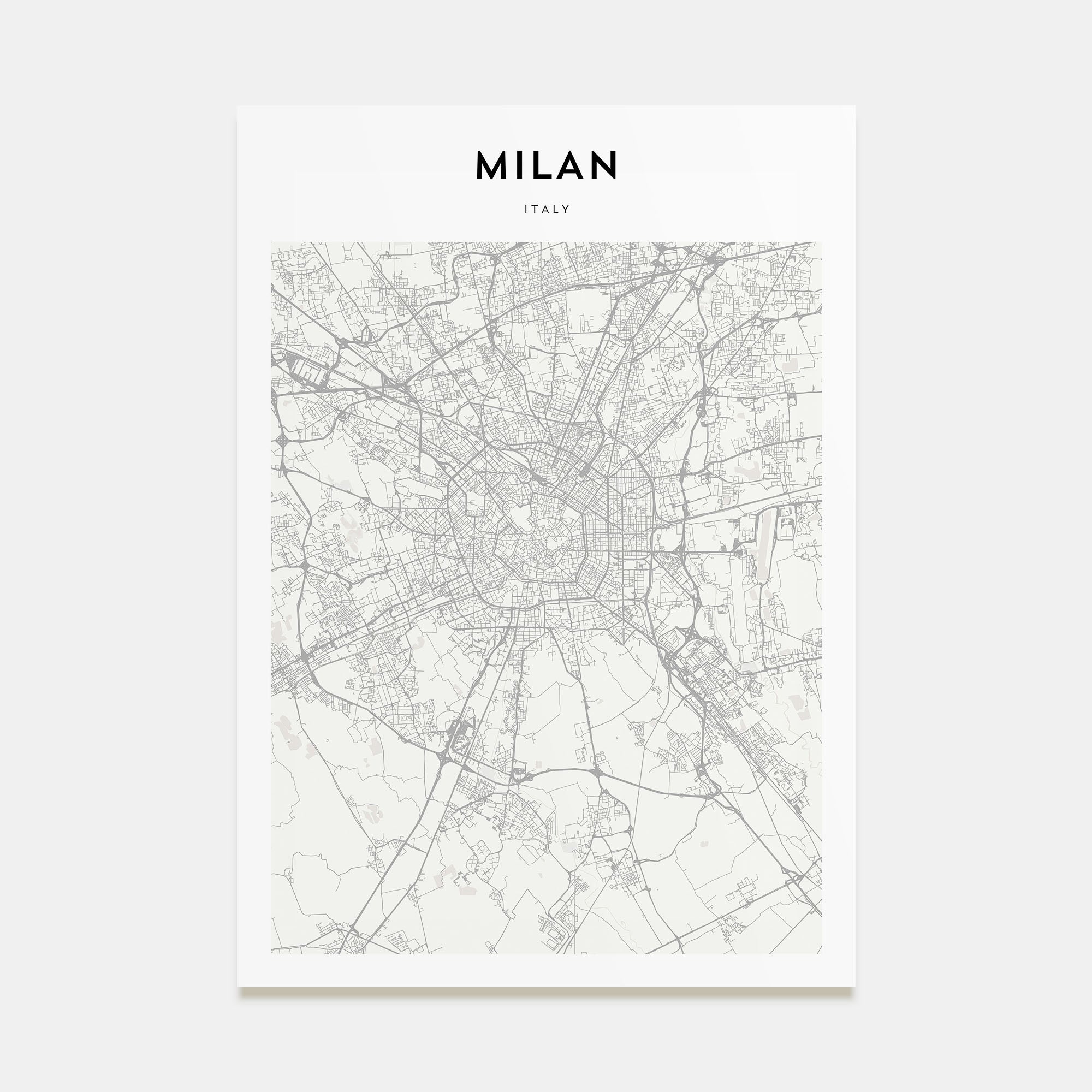 Milan Map Portrait Poster