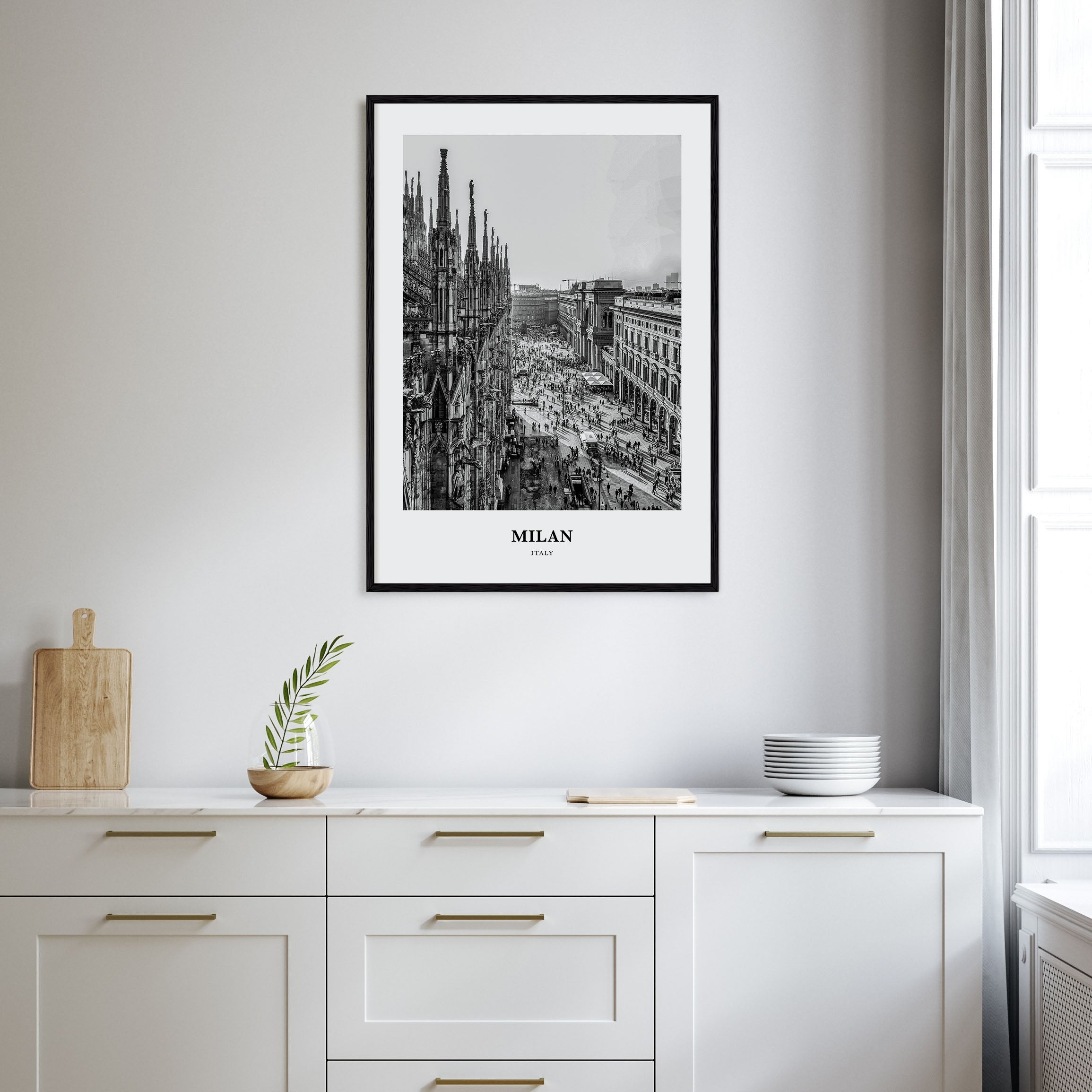 Milan Portrait B&W No 1 Poster