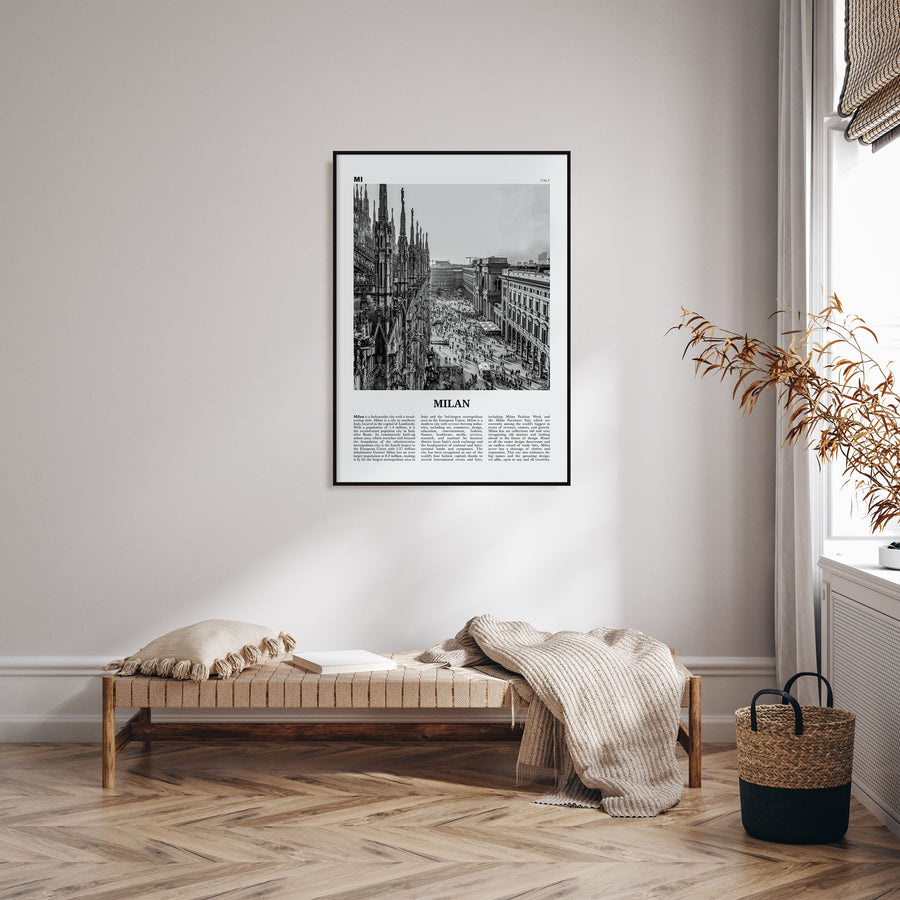 Milan Travel B&W No 1 Poster
