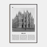 Milan Travel B&W No 3 Poster