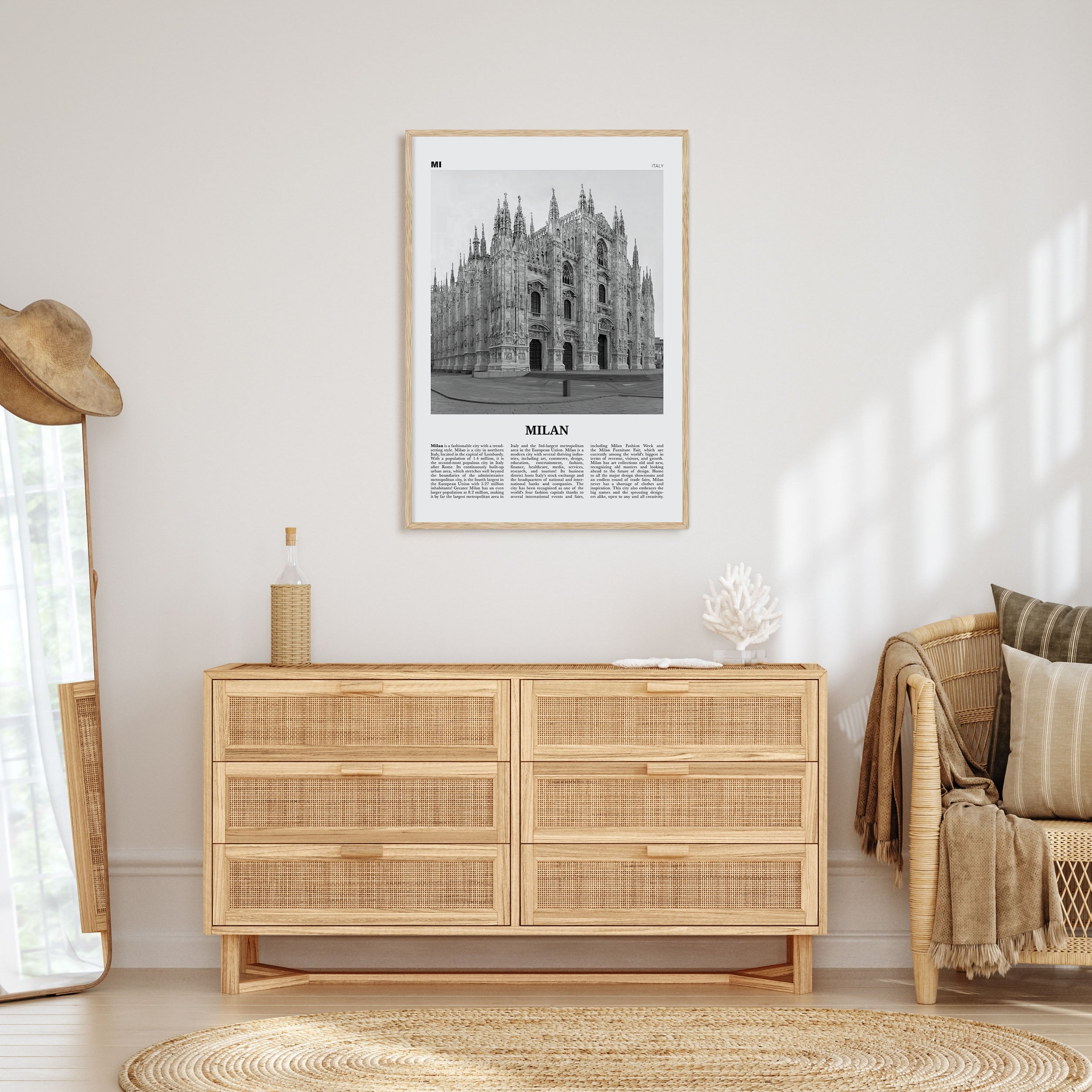 Milan Travel B&W No 3 Poster