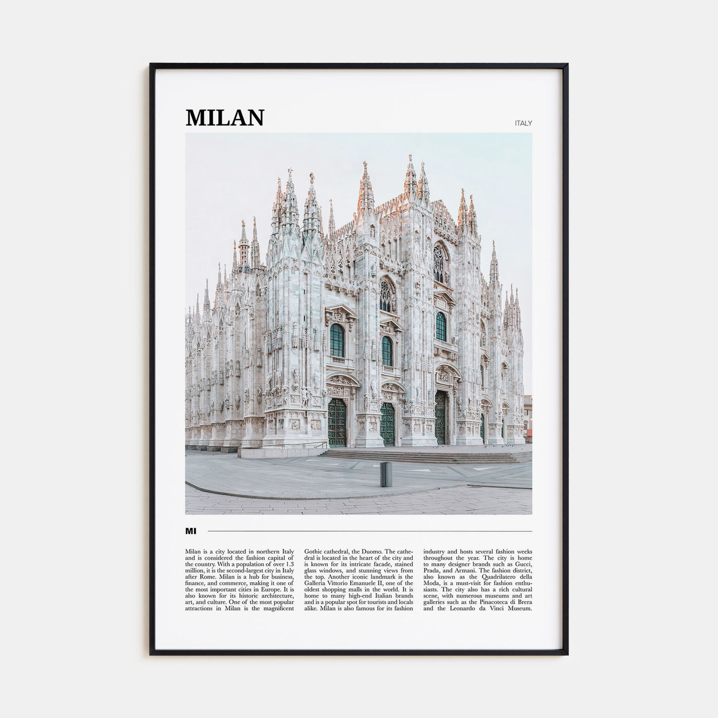Milan Travel Color Poster