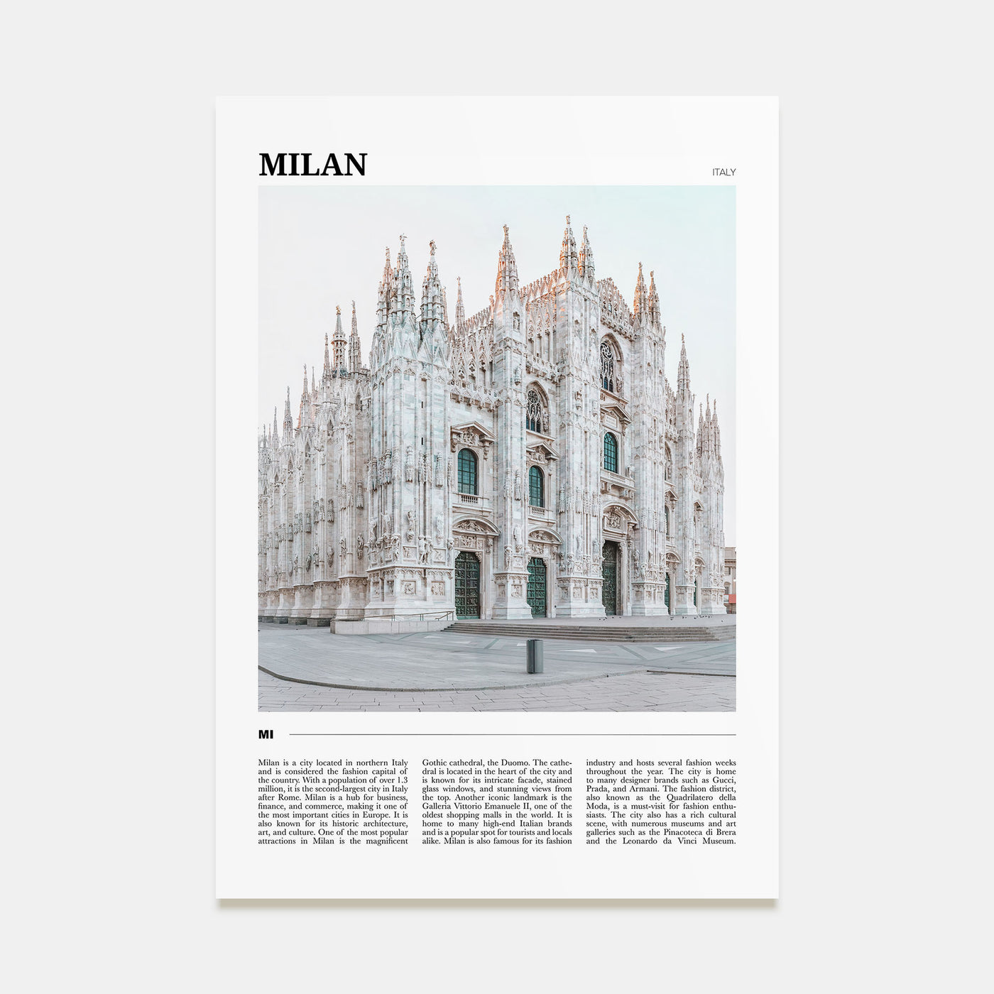 Milan Travel Color Poster