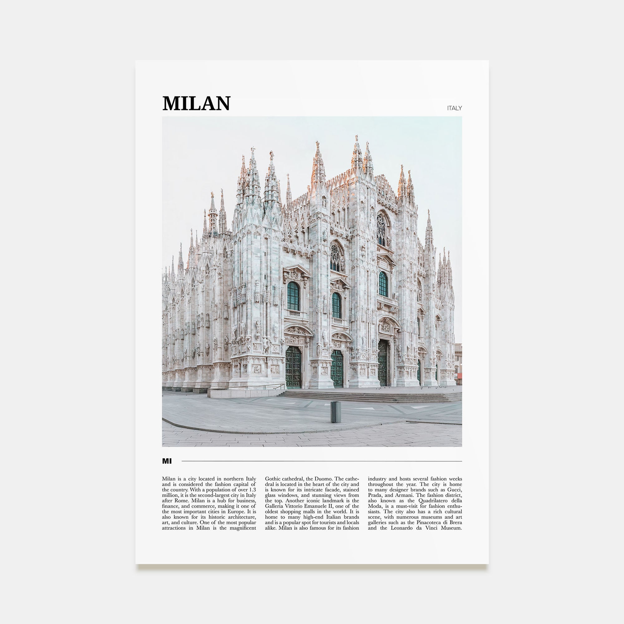 Milan Travel Color Poster