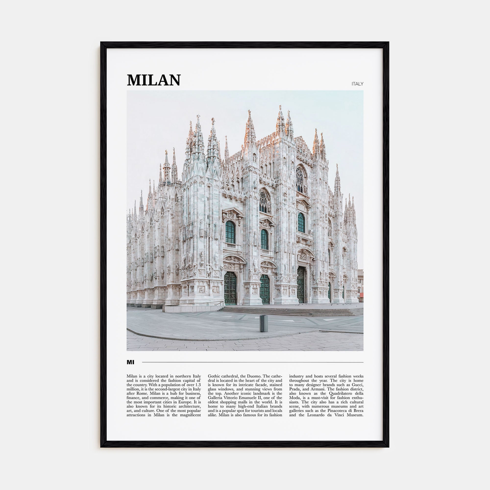 Milan Travel Color Poster