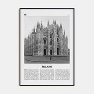 Milano Travel B&W Poster
