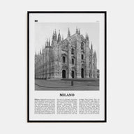Milano Travel B&W Poster