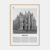 Milano Travel B&W Poster