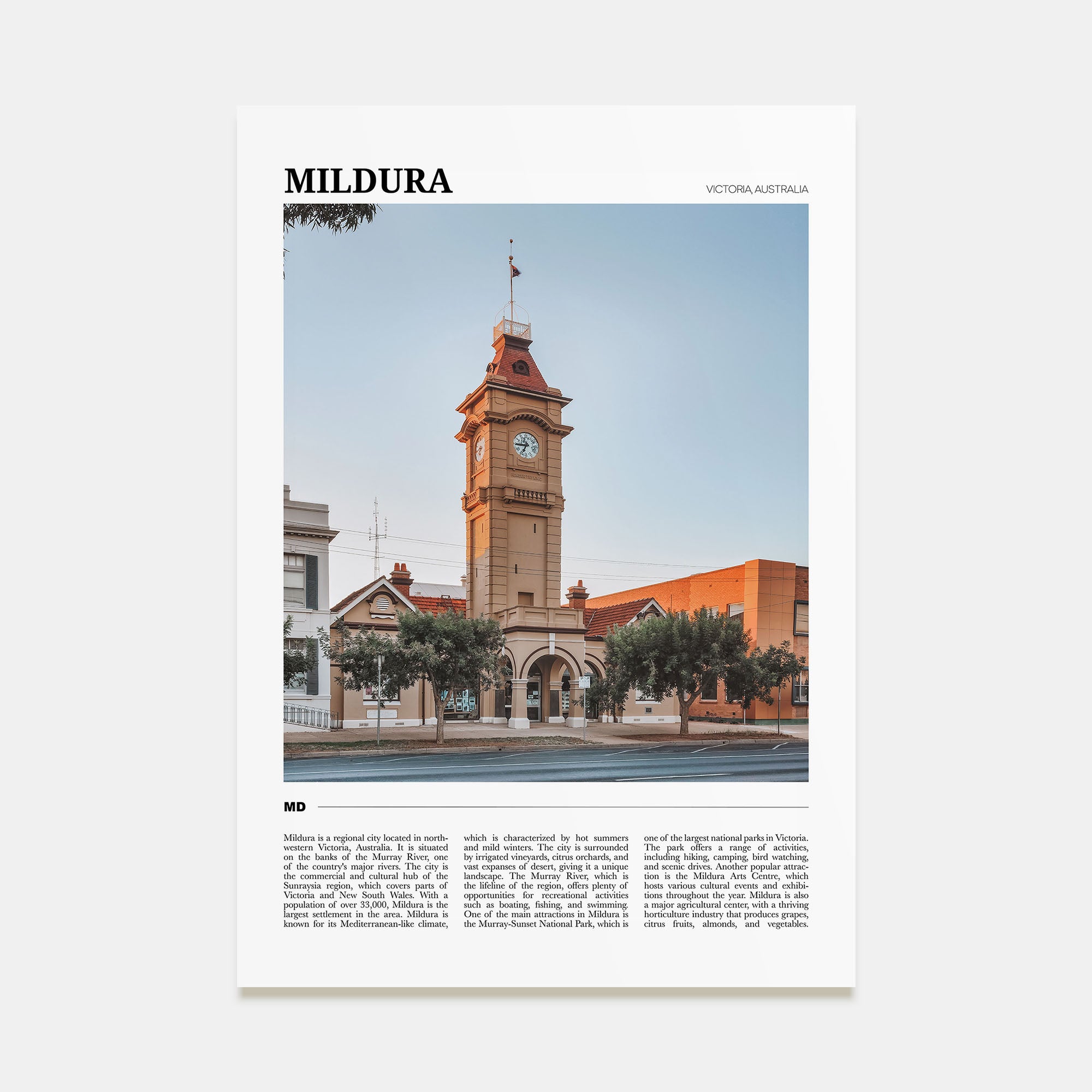 Mildura Travel Color Poster