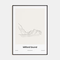 Milford Sound Drawn Poster