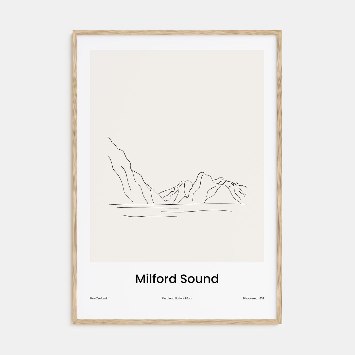 Milford Sound Drawn Poster